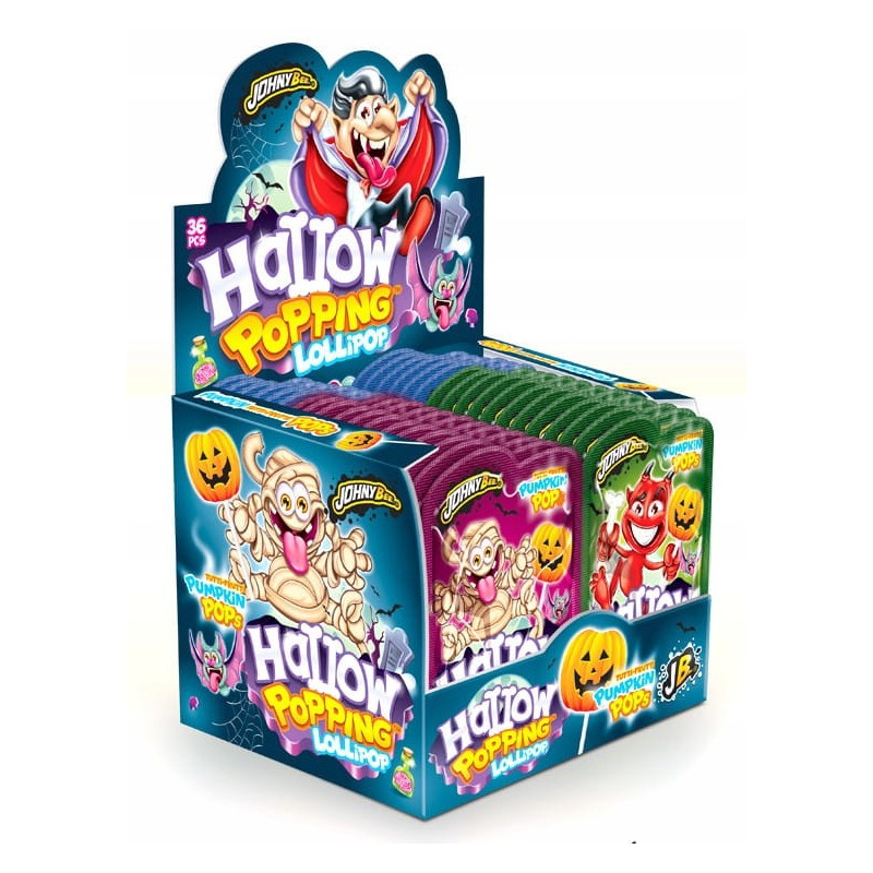 Johny Bee Hallow Popping Lollipop 36x13g